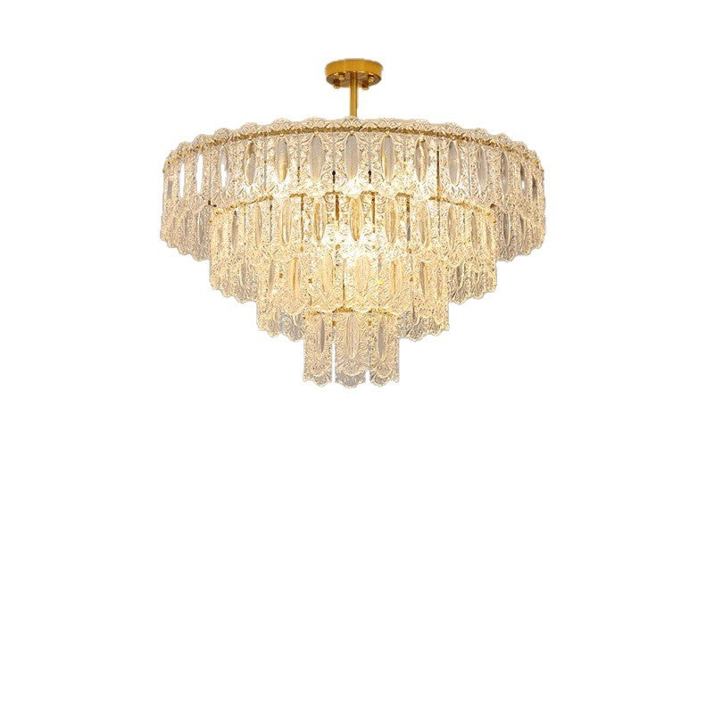 Living room chandelier French simple crystal chandelier dining room master bedroom lighting combination light luxury living room main light 1