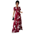 women's mid-length printed pullover dress - new summer floral elegant maxi dress