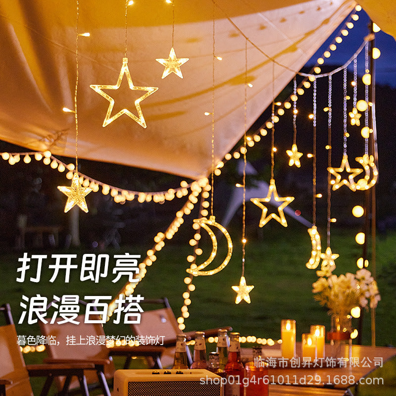 LED star lights flashing lights string gypsy stars birthday scene camping decoration room interior layout ambient lights