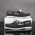 Men's casual leather shoes - lightweight, hand-stitched, plus size, classic boat shoes, old money style