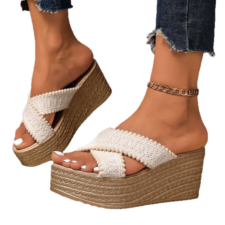 Women's platform beach sandals - new  spring/summer collection - bohemian style, non-slip, breathable slides for outdoor wear