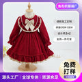 Ready-to-ship girls' dresses - autumn  new arrivals: lolita red kids' princess dress, stylish birthday tutu skirt