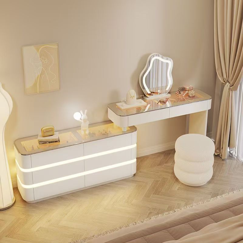 New arrival mirror dressing table for home bedroom classy sense chest all-in-one dressing table casual solid wood long dressing table