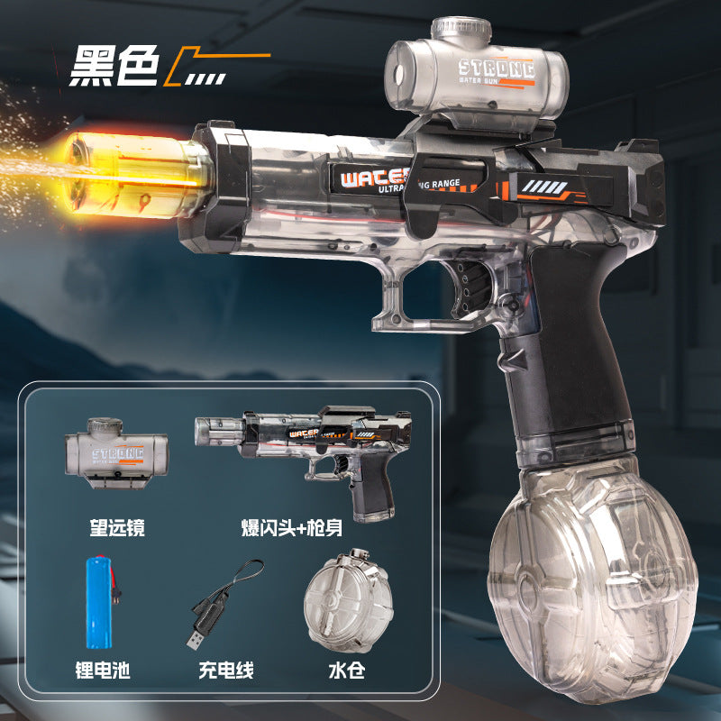 [customized] firelight little ice rat electric water gun toy large capacity high speed burst water gun children's water toy