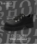 Men's shoes 2026 new arrival carbon black mickey derby shoes niche style original workwear thick sole heightened big toe casual leather shoes