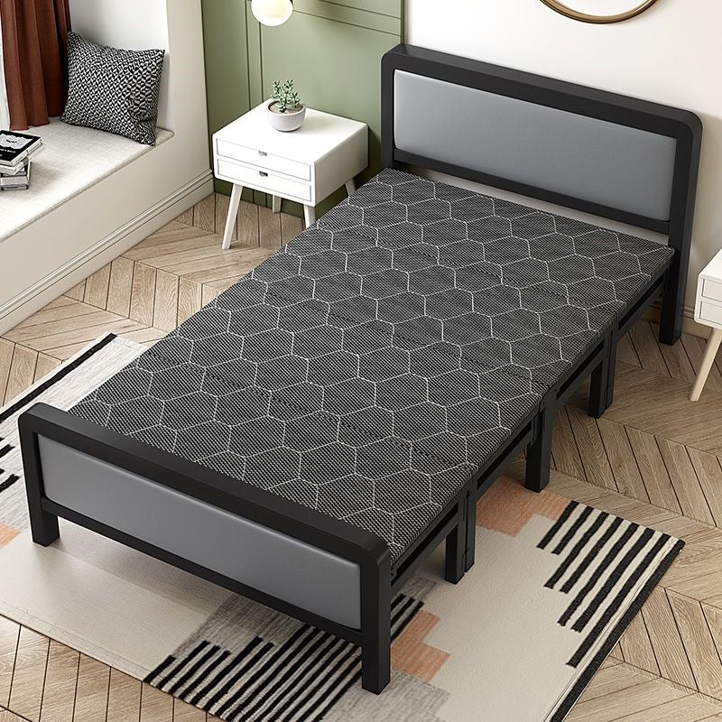 Folding bedfor homedouble iron frame bed with mattress rental house simple bed hard bed office lunch break bed single