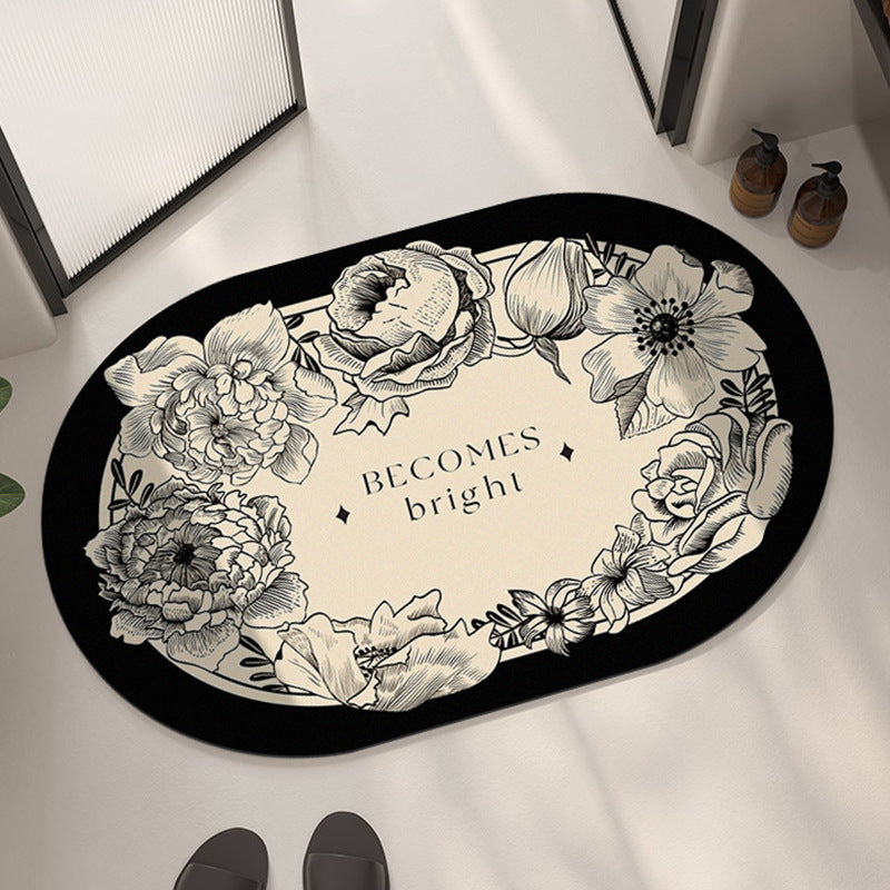 Soft diatom mud bathroom floor mat bathroom non-slip floor mat toilet absorbent carpet toilet door foot mat quick drying