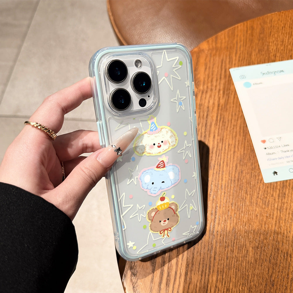 Suitable for iphone17promax cartoon animal party mobile phone case apple 16cute15/14 anti-fall hard case