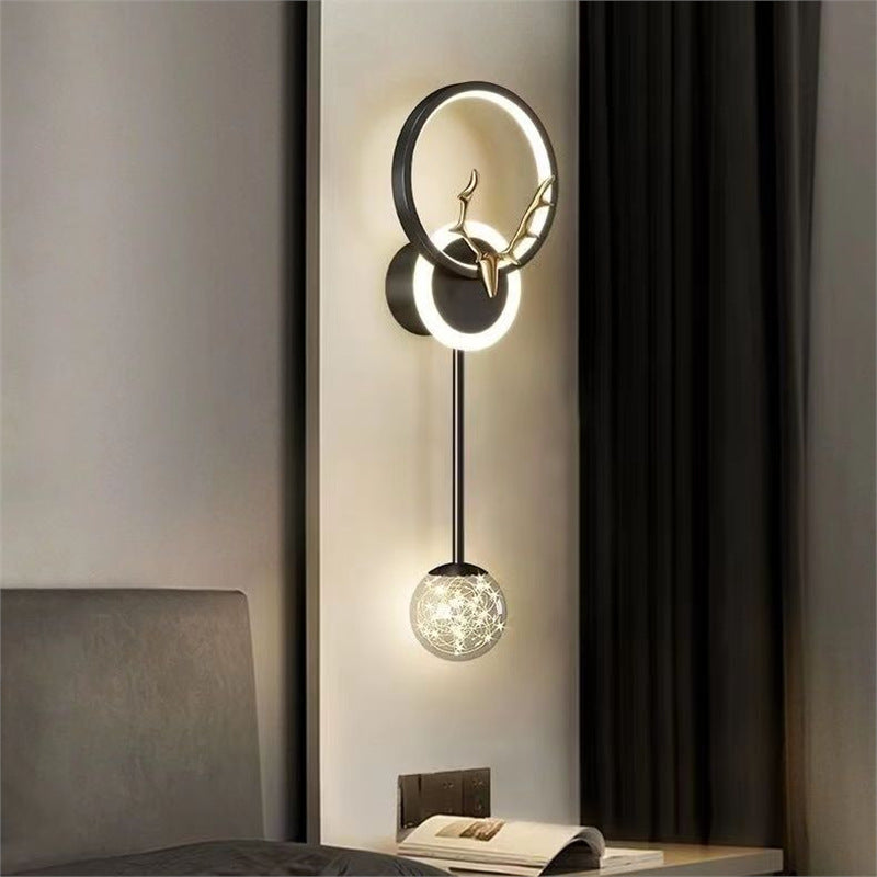 Modern minimalist nordic light luxury style wall lamp - bedroom bedside, hallway, creative background wall lighting fixture