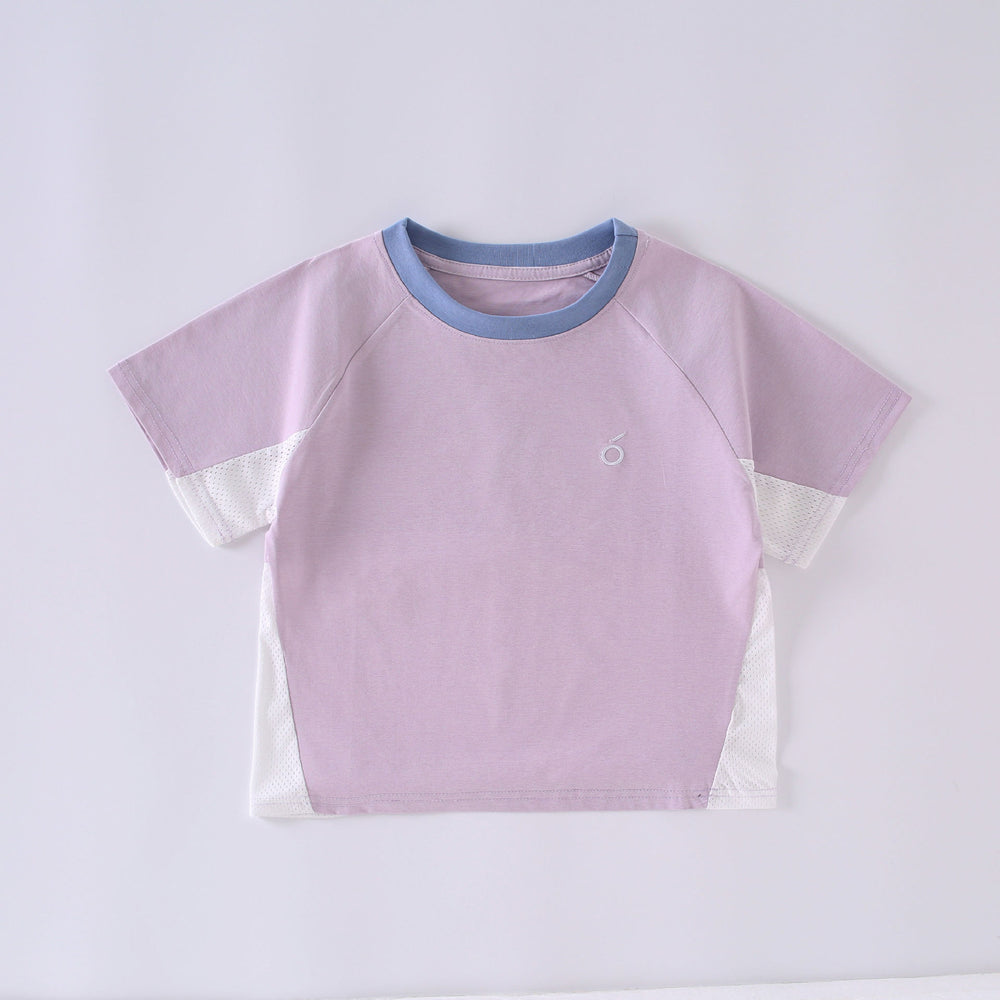 【summer new arrivals】 summer collection: color block mesh t-shirt - stylish, breathable, and comfortable short sleeve tee for boys and girls (s005)