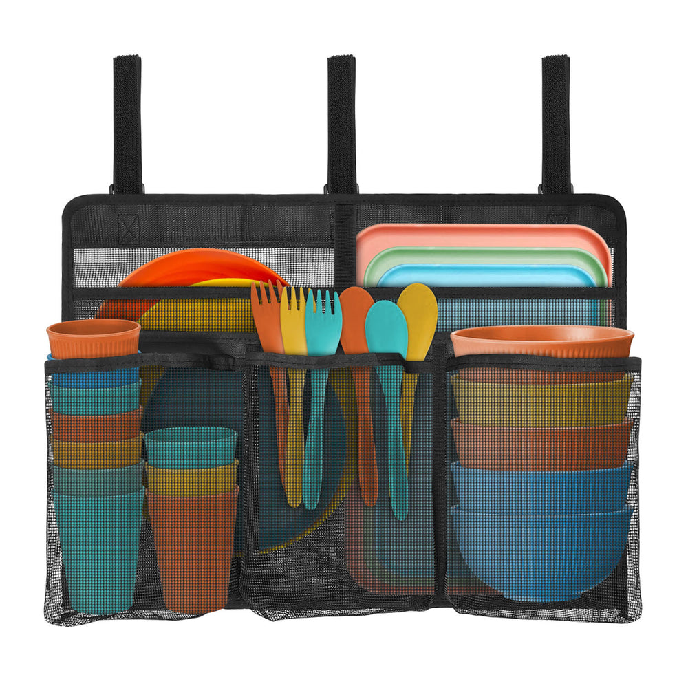 Camping dish drying bag foldable dish drainer rack portable mesh utensil organizer bag handheld mesh bag