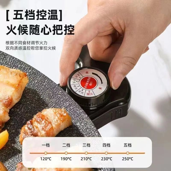 Electric barbecue pan Household barbecue pan BBQ pan Smokeless non-stick Multifunctional Korean barbecue pan BBQ fried meat Electric barbecue grill