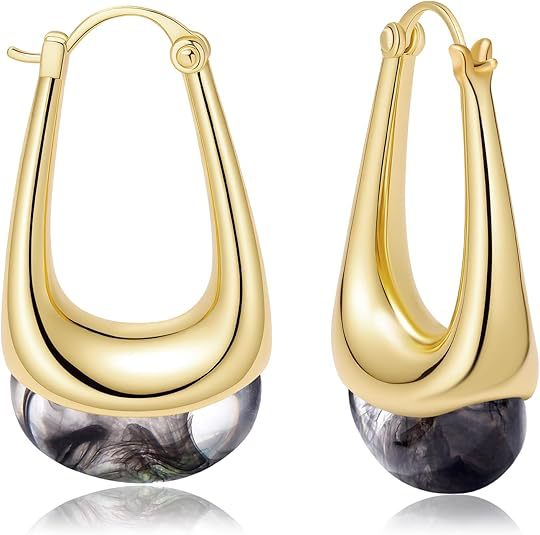 European and american style retro coffee brown resin earrings - french chic, high-end, statement dangle earrings, unique minimalist jewelry