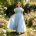 fashion style girl dress long flower girl dress wedding dress catwalk piano performance girl birthday princess dress