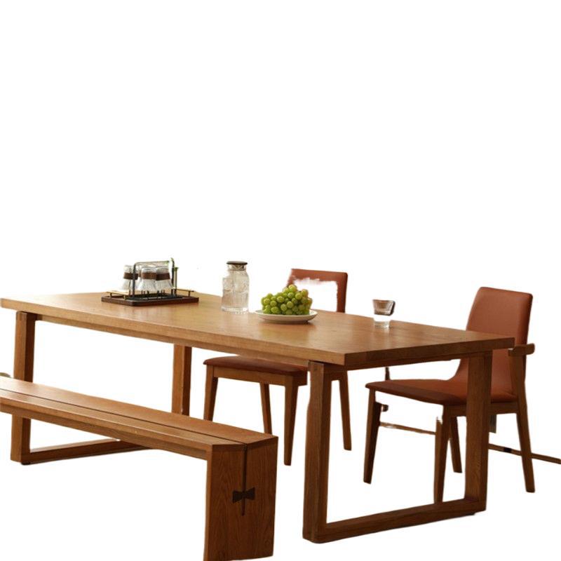 Nordic mobien solid wood dining table small apartment minimalist american style ash wood rectangular desk and chair set for home use