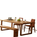 Nordic mobien solid wood dining table small apartment minimalist american style ash wood rectangular desk and chair set for home use