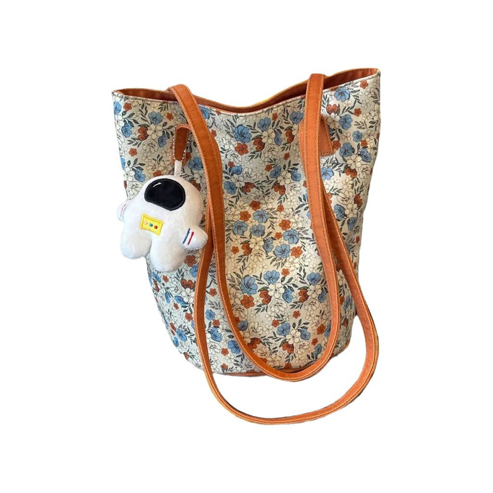 Design floral shoulder bag for women 2024new arrival high-looking canvas bag easiest for matchretro large capacity tote lazy style