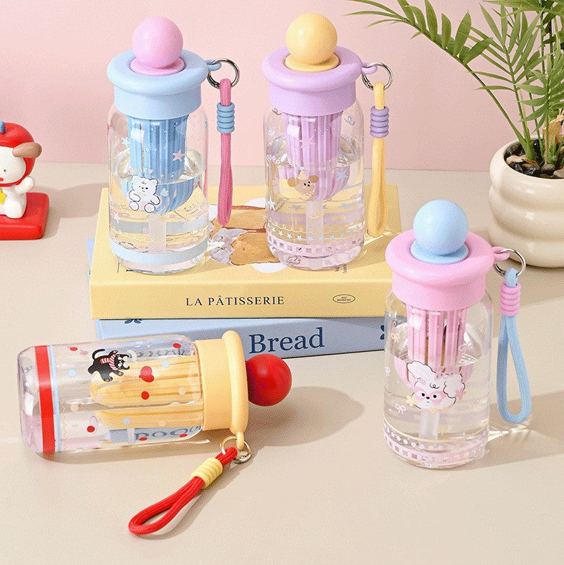 2026 high-value cartoon plastic cup - cute, thickened, high-temperature resistant straw cup for students - outdoor, drop-proof, portable water bottle