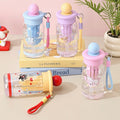 2026 high-value cartoon plastic cup - cute, thickened, high-temperature resistant straw cup for students - outdoor, drop-proof, portable water bottle