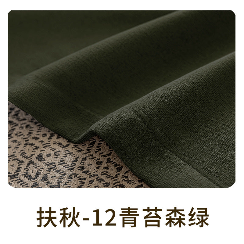 New double-sided chenille cotton linen blackout curtains - premium style for bedroom, living room, balcony - vintage-inspired ready-made curtain fabric