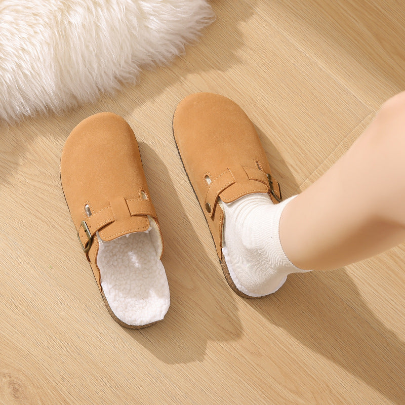 Thick soleheattech toe cap slippers for women new arrivalretrofashioneasiest for matchplaidcasual slippers for students outdoor lazy slippers