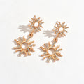 European and american geometric hollow sun pendant earrings - trendy, irregular, diamond-studded alloy earrings wholesale