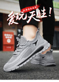 Men's shoes 2025 new spring breathable anti-odor mesh athletic casual shoes men's work black labor protection trendy shoes