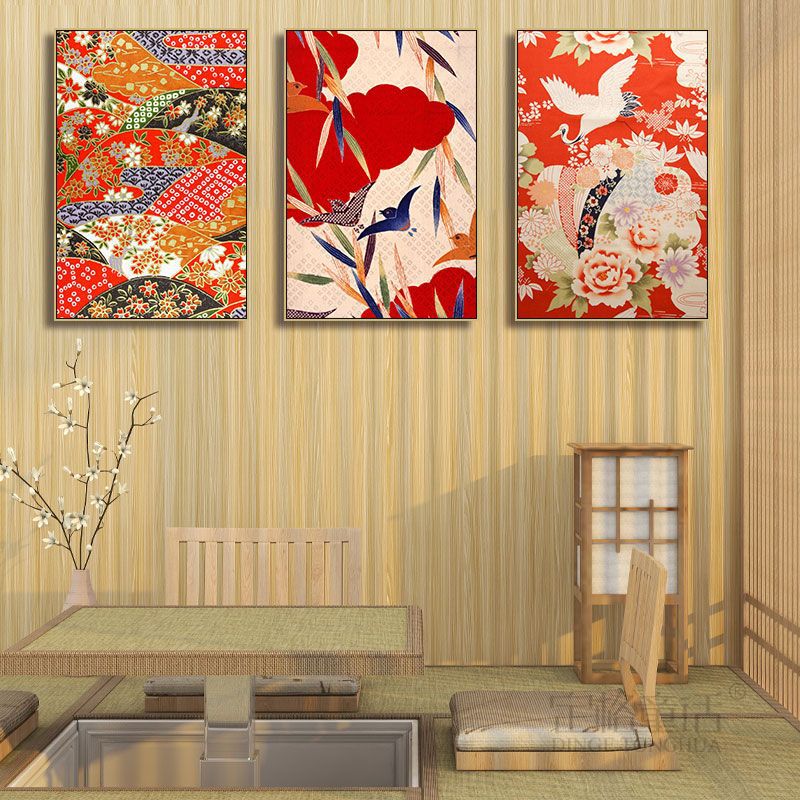 Japanese decorative painting Japanese restaurant traditional zen log wind pattern hanging painting sushi yakiniku shop box mural