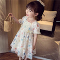 Girls' chic princess dress summer collection : new trendy lace dress for little girls, korean style mesh dress for children