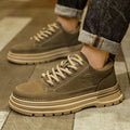 Boots men's high-top autumn winter 2025new arrival british style retro mid-top heightening non-slip genuine leather workwear shoes