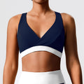 Eco-friendly fabric yoga tank top - crisscross back, color block design, built-in bra, perfect for yoga, running, casual wear, and fitness
