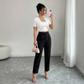 european and american cross-border chic v-neck short-sleeve knitted sweater top for women