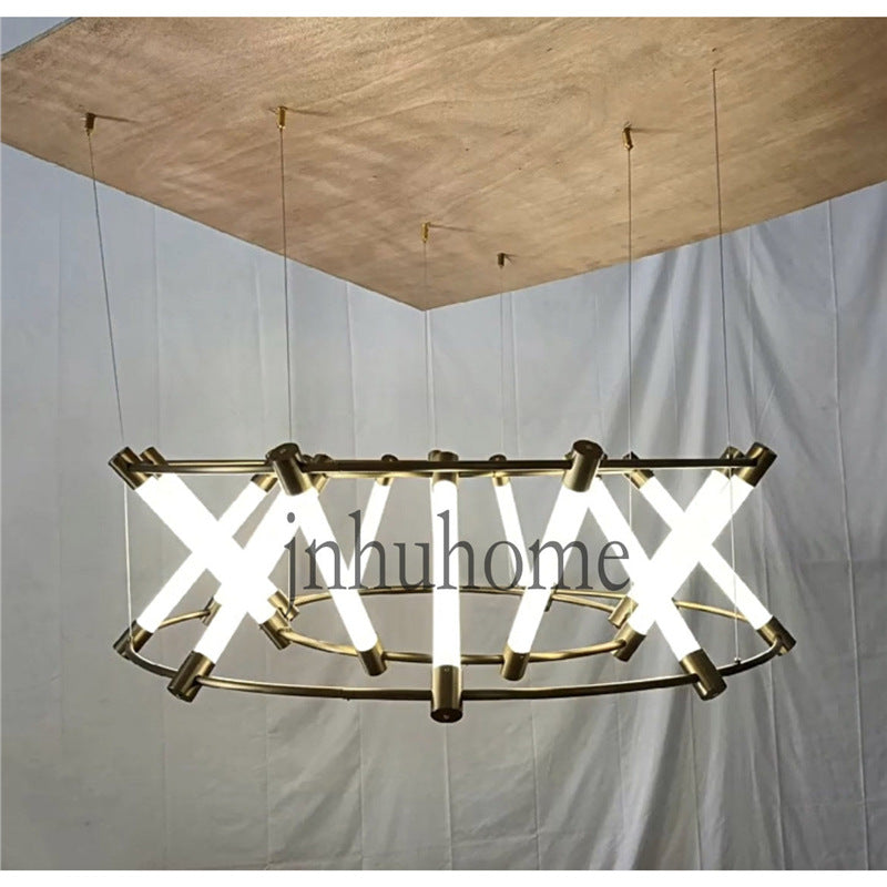 Hotel private room round chandelier - modern minimalist style for lounges, dining tables, villas, clubs, and living rooms - designer mazar lamp