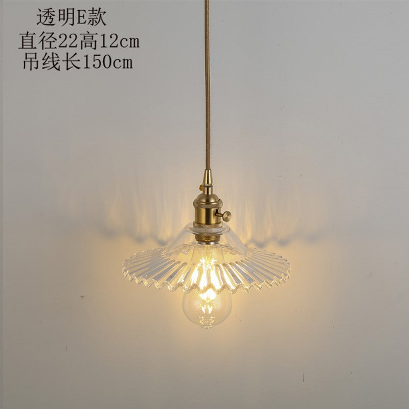 Bedside chandelier Nordic creative retro glass chandelier simple personality fashion bar restaurant bar lighting
