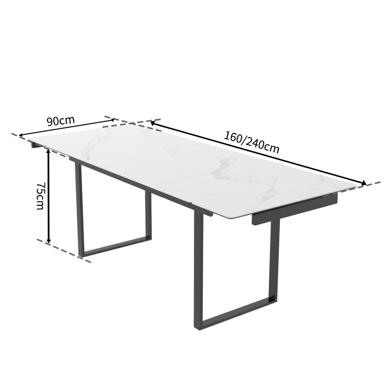 Direct from the factory: modern minimalist rock slab dining table, italian-inspired light luxury long table, extendable with pull-out feature, suitable for multiple people
