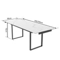 Direct from the factory: modern minimalist rock slab dining table, italian-inspired light luxury long table, extendable with pull-out feature, suitable for home use and accommodating multiple guests
