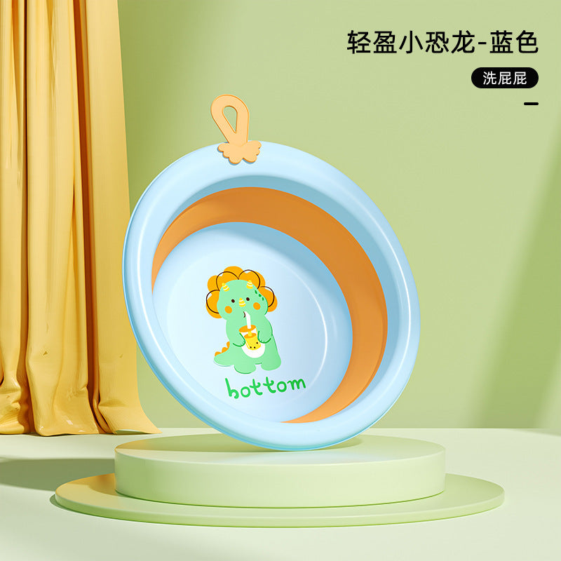 Newborn kids foldable wash basin, drop-resistant & high-temperature resistant, baby bath & bottom washing basin, home use, hangable, minimalist storage basin