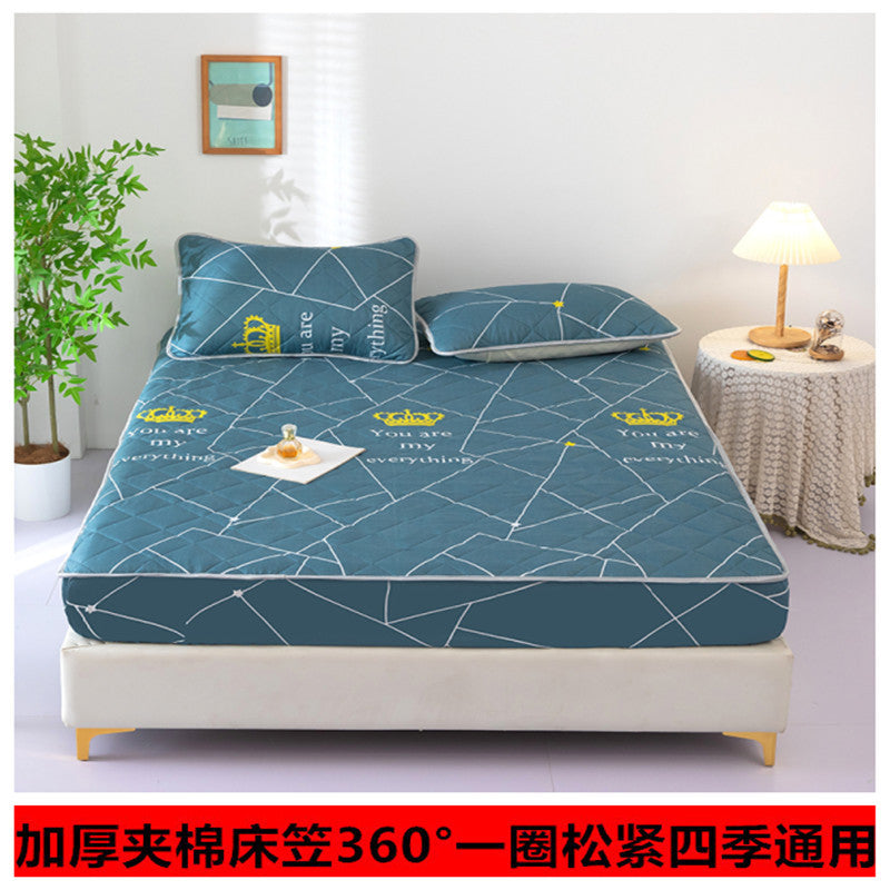 Machine washable single piece thickened bed cover quilted simmons bed protector new arrival protective cover neutral cotton bed sheet bed cover