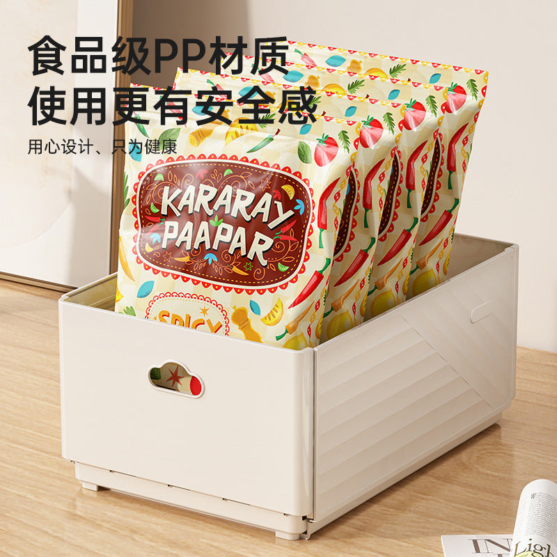 Retractable storage box Living room Kitchen cabinet Seasoning storage box Drawer Folding rectangular snack desktop storage basket
