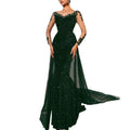 cross-border fashion: elegant and chic long lace evening gown for women's proms and parties (us/europe)