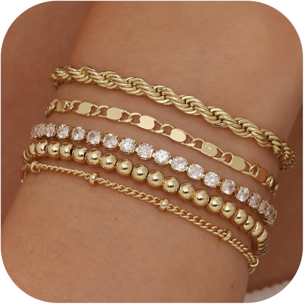 women's gold chain bracelet 14k paper clip chain, figaro chain, exquisite gold bracelet, casual bracelet