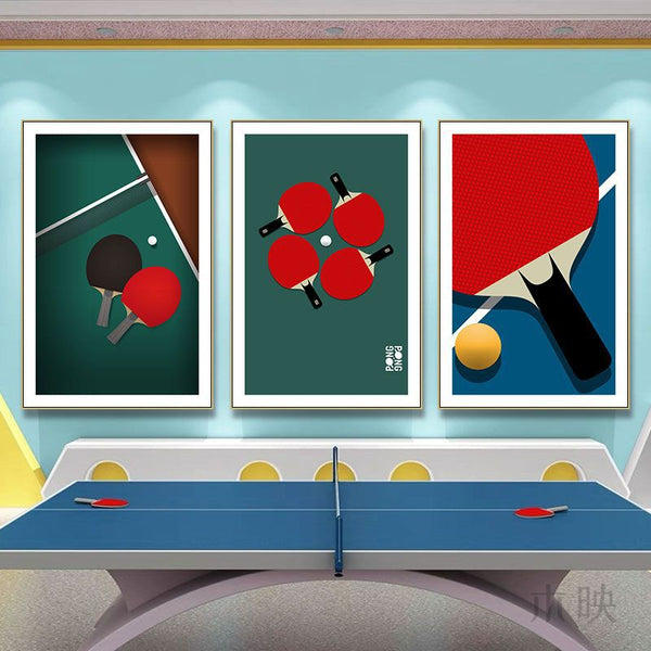Table tennis hall wall decoration painting gym ball sports hanging painting school stadium equipment store publicity mural
