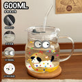 Water cup for women summer high-looking glass cup new arrival fruit tea large capacity straw cup cute mug