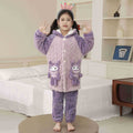 Kids pajamasfall and winter style new arrival coral velvet girl nightgown autum flannel big child girl bathrobe warm