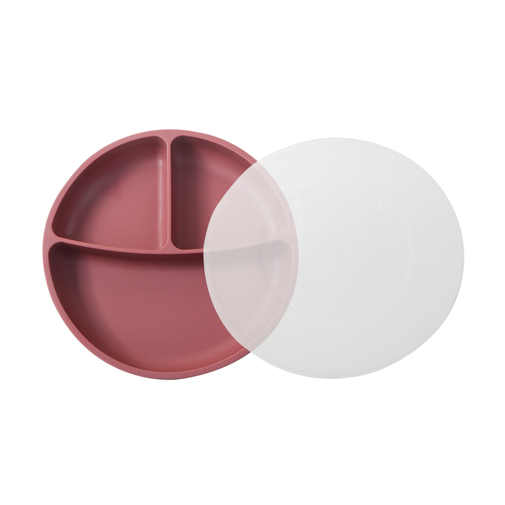 Kids dinner plate platinum silicone baby dinner plate infant suit complementary food compartment large suction cup smiley face maternal and infant products