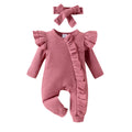 Children's clothingmulti-color flying sleeve waffle grids jumpsuit