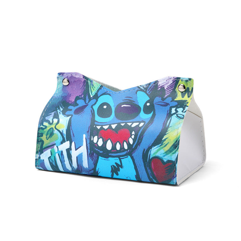 Graffiti cute cartoon boy creative new tissue box home living room dormitory car leather decoration tissue pumping box