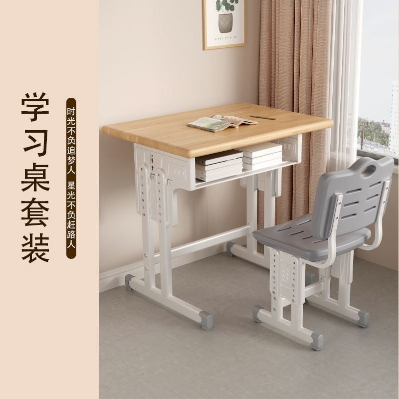Solid wood children's study desk and chair set - adjustable height, perfect for elementary and middle school students. ideal for boys and girls, this writing desk is made with thickened, eco-friendly materials