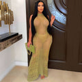 summer new sexy women's dress fashionable knitted hollow-out beach maxi dress - hot seller for cross-border e-commerce