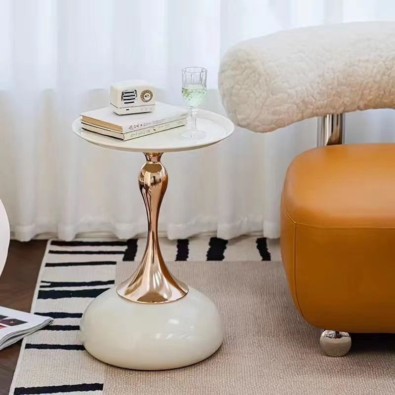 European style iron side table small apartment for home living room sofa side small waist french coffee table bedroom bedside small round table